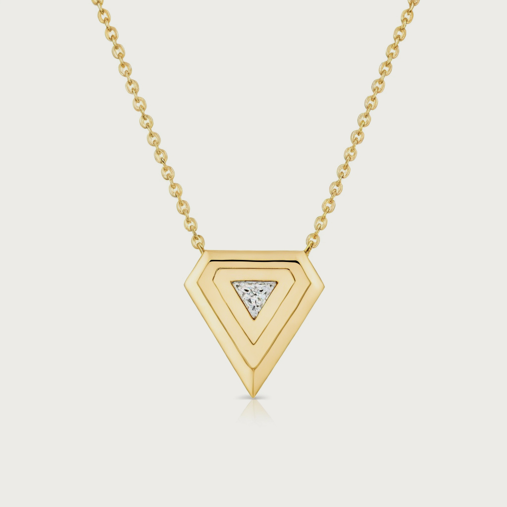 Triangle CZ Stainless Necklace