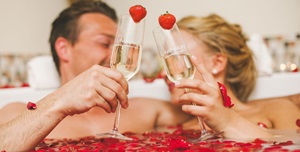 Couple Taking Romantic Bath