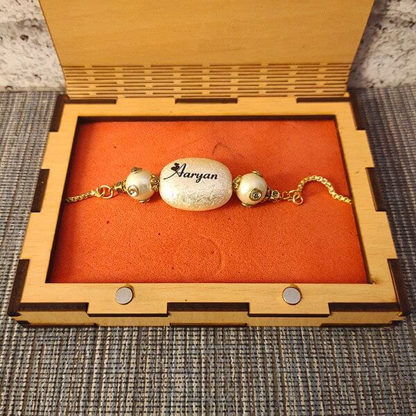 Personalized Rakhi in Wooden Gift Box