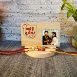 Om Rakhi with Wooden Plaque