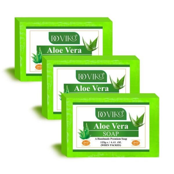 Doviko Pure Aloe Vera Soaps - Pack of 3 (375gm) Doviko Pure Aloe Vera Soaps - Pack of 3 (375gm)