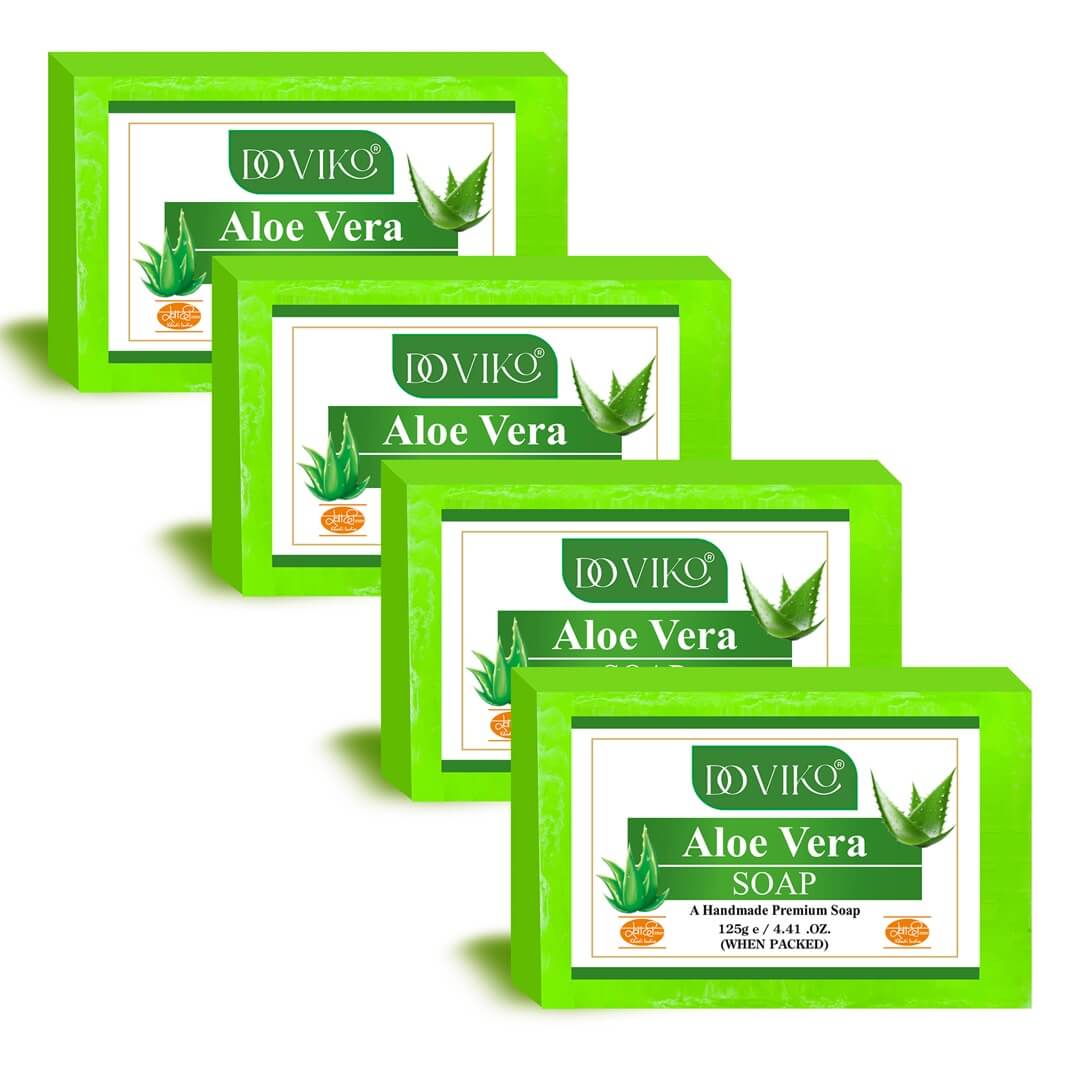 Doviko Pure Aloe Vera Soaps - Pack of 4 (500gm)