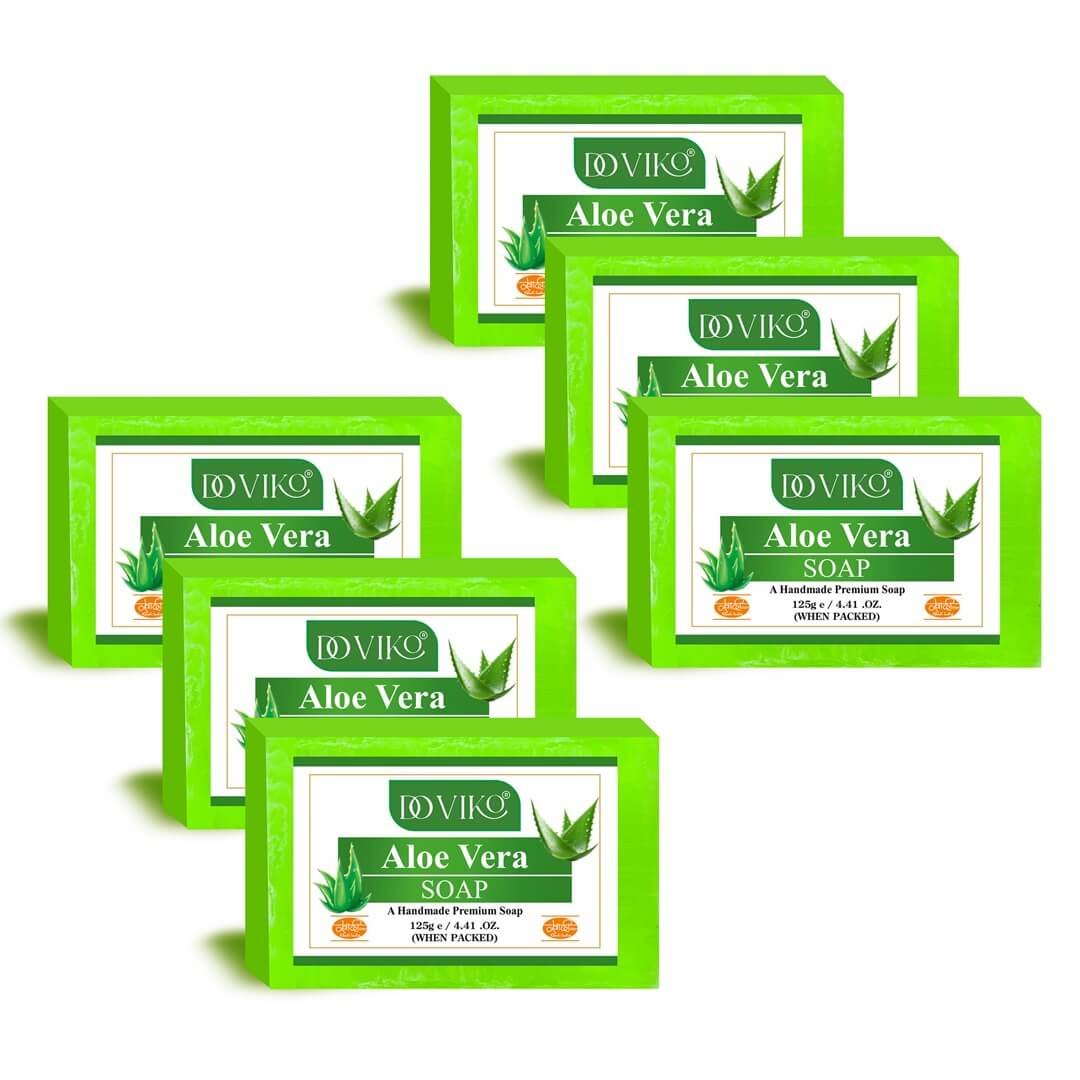 Doviko Natural Aloe Vera Soap - Pack of 6 (750gm)