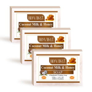 Doviko Pure Coconut Milk & Honey Soap - Pack of 3 (375gm)