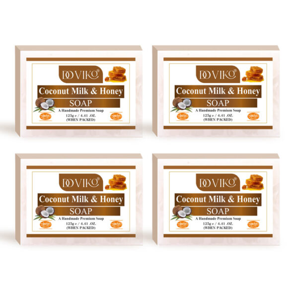 Doviko Organic Coconut Milk & Honey Soap - Pack of 4 (500gm) Doviko Organic Coconut Milk & Honey Soap - Pack of 4 (500gm)