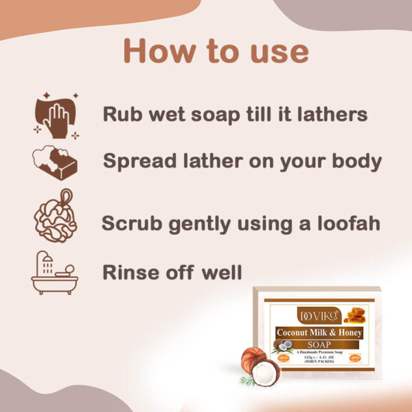 Doviko Organic Coconut Milk & Honey Soap - Use