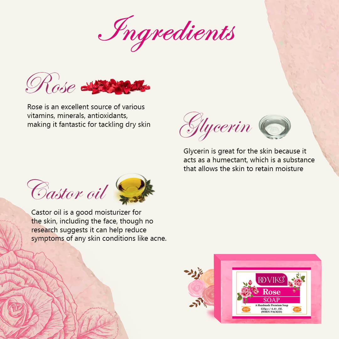 Doviko Natural Rose Soap - Ingredients