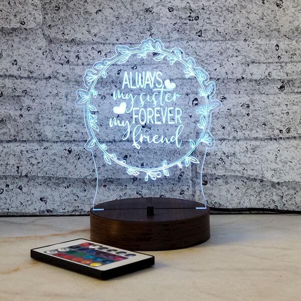 Forever Sister Friend Personalised Led Lamp