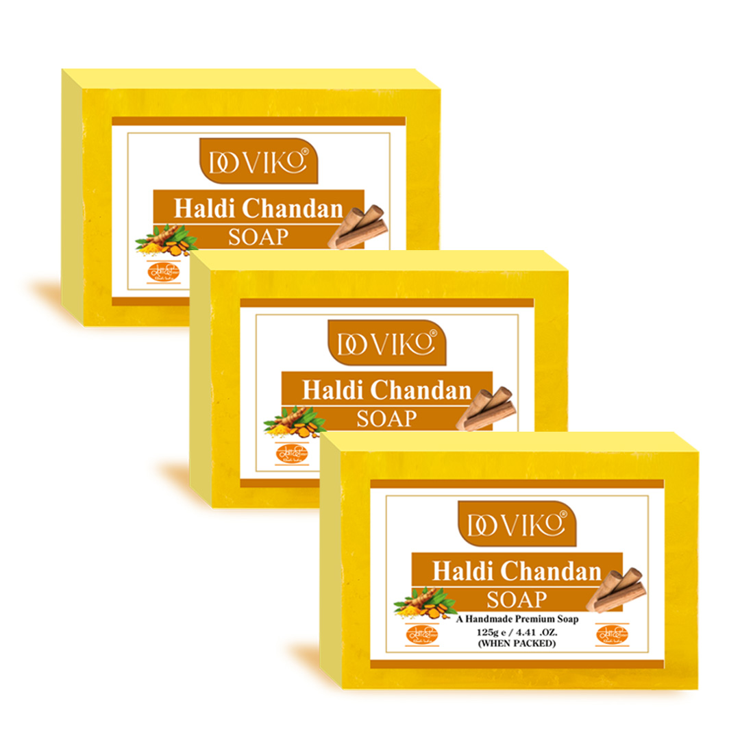 Doviko Herbal Haldi Chandan Soap - Pack of 3 (375gm)