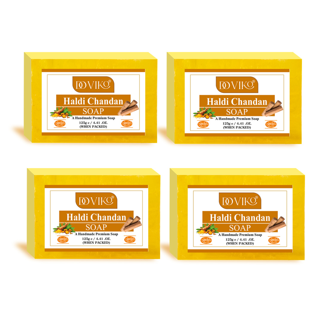 Doviko Natural Haldi Chandan Soap - Pack of 4 (500gm)