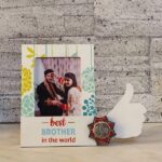 Metal Rakhi with Personalised Best Brother Frame
