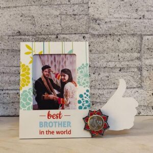Metal Rakhi with Personalised Best Brother Frame
