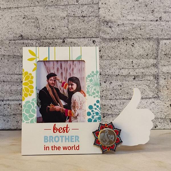 Metal Rakhi with Personalised Best Brother Frame