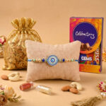 Evil Eye Beads Rakhi with Dry Fruits and Chocolates
