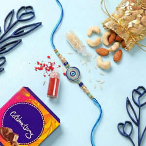 Evil Eye Beads Rakhi with Dry Fruits and Chocolates - 2nd Angle